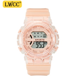 สินค้า LWCC 878 นาฬิกาแฟชั่นพร้อมไฟ LED แนวโน้มกีฬานาฬิกาอิเล็กทรอนิกส์โปร่งใส นาฬิกาข้อมือผู้หญิง