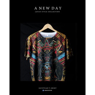 A NEW DAY 137  เสื้อยืดสไตล์ญี่ปุ่น japan tattoo ลาย อียิปย์ เทวี บัสเตต BASTET