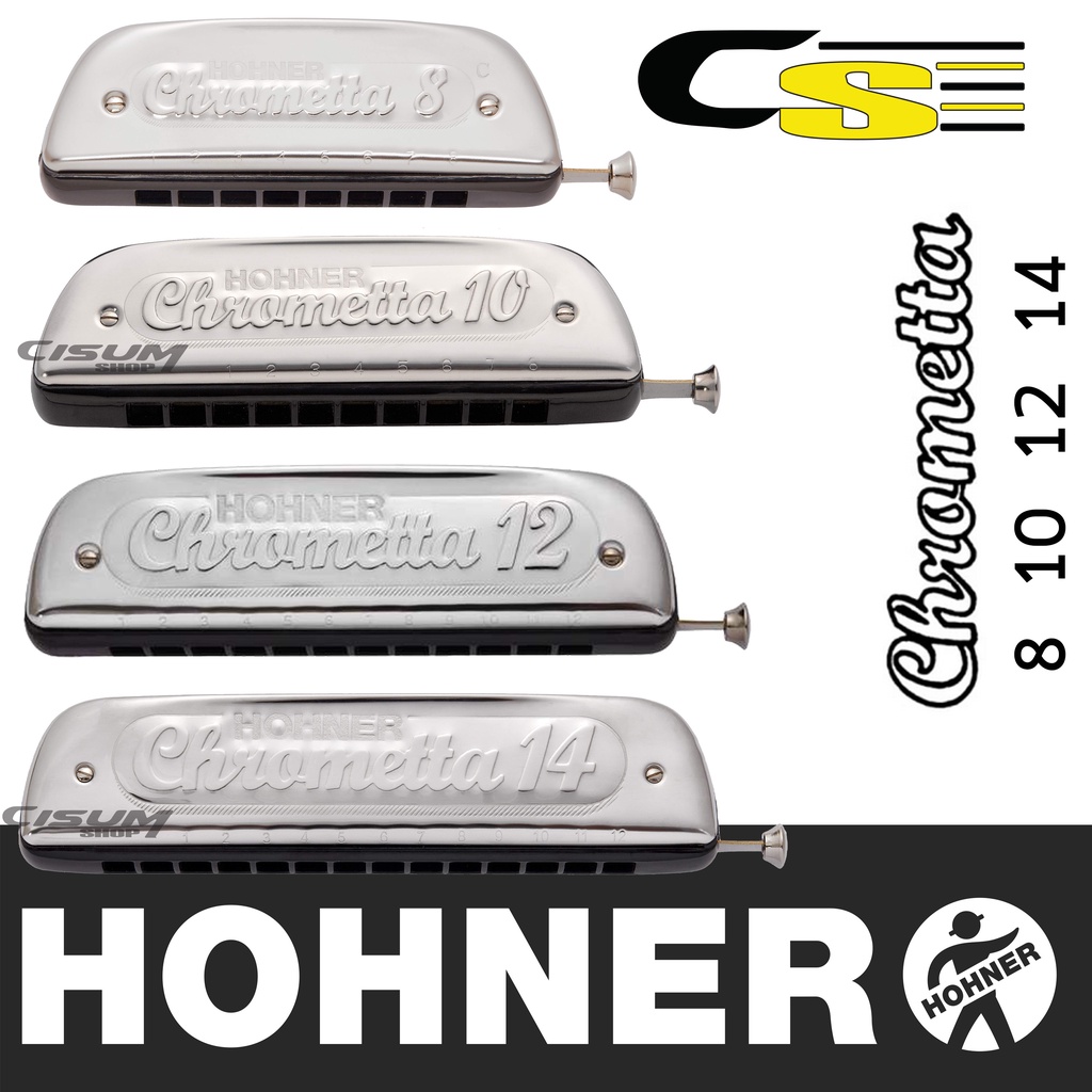 hohner-chrometta-8-chrometta-10-chrometta-12-chrometta-14-harmonica-ฮาร์โมนิก้า-ขนาด-8-14ช่อง-พร้อมซองเก็บรักษา