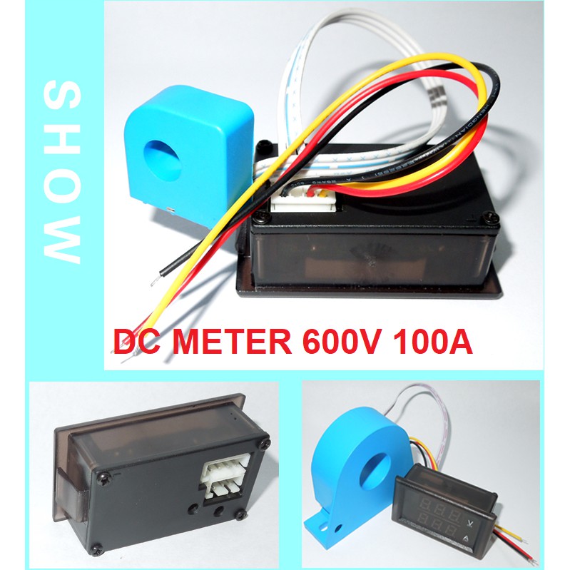 ดิจิตอลโวลต์มิเตอร์-แอมป์มิเตอร์-วัดกระแส-วัดแรงดัน-dc-voltmeter-600v-100a-วัดกระแสชนิด-ct-ติดตั้งง่ายส่งจากไทย