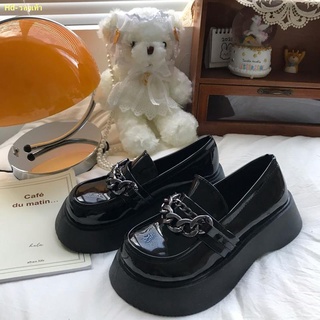 สินค้า ส่งเร็ว👧💗Mary Jane รองเท้าหนังขนาดเล็กผู้หญิง 2022 ใหม่โซ่ฟองน้ำเค้กด้านล่างหนา jk รองเท้าหัวใหญ่ย้อนยุค loafer รองเท้