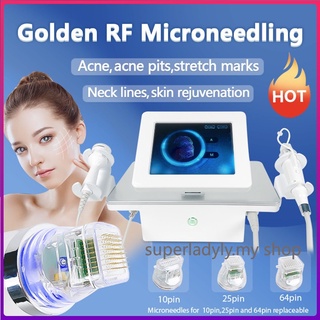 射频微针痘痘印疤痕Golden RF micro needle machine Skin Lifting Anti-wrinkle Acne Scar Removal Stretch Marks Removal Fractional Rf