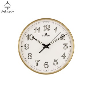 DOGENI นาฬิกาแขวน รุ่น WNP015GD นาฬิกาแขวนผนัง เข็มเดินเรียบ นาฬิกาพรายน้ำ ตัวเลขเรืองแสงเวลากลางคืน Dekojoy