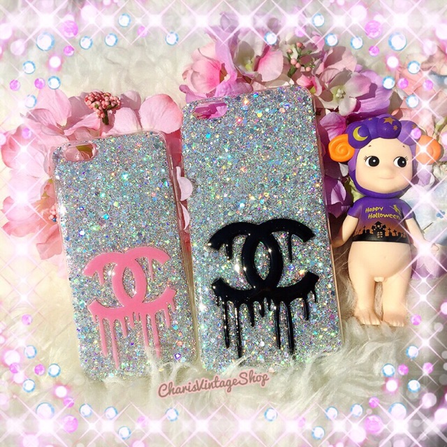 เคสกากเพชรวิ้งๆลายชาแนล-ทำได้ทุกรุ่นค่ะ