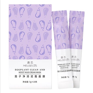 [1 ซอง] โคลนม่วง Pinky Pinky Eggplant Clean And Moist Mud Cream Mask มาส์กโคลนมะเขือม่วง ตัวดังจากไต้หวัน