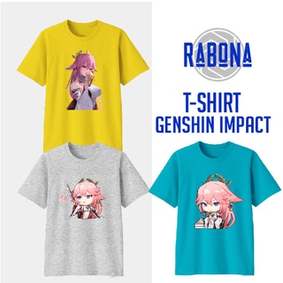 Genshin Impact Chibi Series พร้อมส่ง เสื้อยืด ผ้าฝ้าย ขนาดใหญ่ สําหรับเด็ก 30s