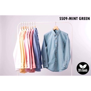 Oxford Shirt - Mint Green : เสื้อเชิ้ตแขนยาวสีเขียวมิ้นท์