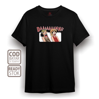 คอลูกเรือเสื้อยืดคอกลมเสื้อยืด ลายการ์ตูนอนิเมะ ONE PIECE 0059 LUFFY USOPP ONE PIECEผ้าฝ้ายแท้