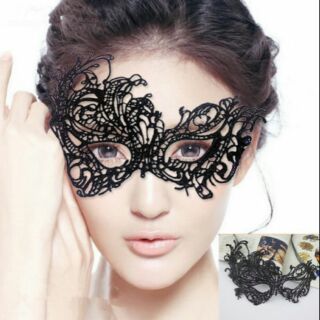 หน้ากากฟินิกซ์ ผ้าลูกไม้ ผ้าหนา ผูกโบว์ หน้ากากปาร์ตี้ อออกงาน คุณภาพดี Sexy Lace Eye Party Fancy Mask