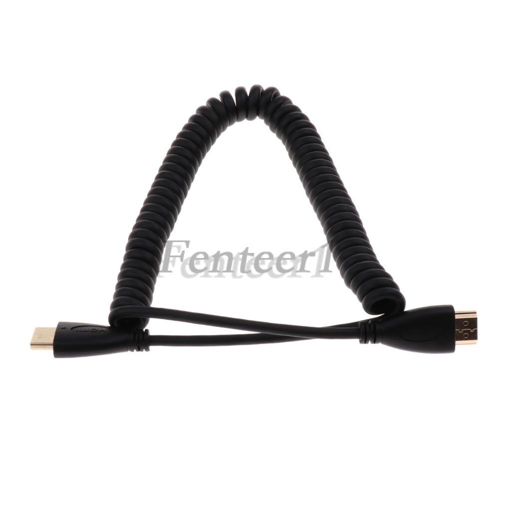 สายเคเบิ้ลสายเคเบิ้ล Hdmi Male To Male 1080 P Spring Coiled Extension