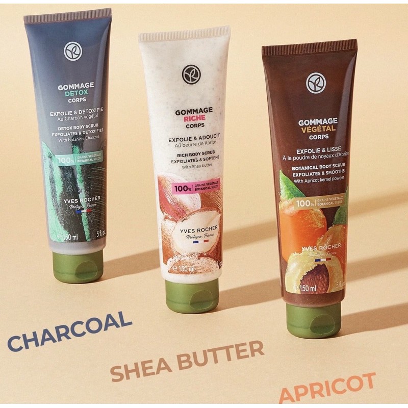 Yves Rocher Gommage Apricot Botanical Body Scrub 150ml Shopee Thailand