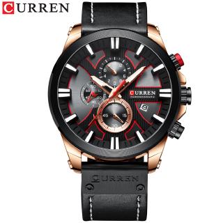 Men Watch Wrist CURREN Top Brand Luxury Leather Quartz Clock Fashion Chronograph Wristwatch  Male Sport Military Watch