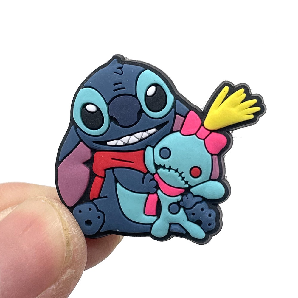 เข็มกลัด-รูปการ์ตูนอนิเมะ-lilo-and-stitch-jibitz-charm-jibits-น่ารัก-เครื่องประดับ-สําหรับตกแต่งรองเท้าผู้ชาย