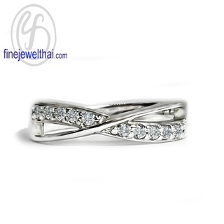 Finejewelthai แหวนอินฟินิตี้-แหวนเพชร-เพชรสังเคราะห์-แหวนเงินแท้-Infinity-Diamond-CZ-Silver-Ring - R1427cz