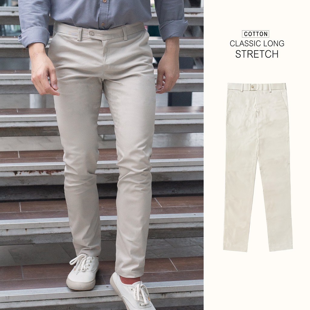 กางเกงขายาว-ทรงสลิมฟิต-ผ้าทวิล-classic-long