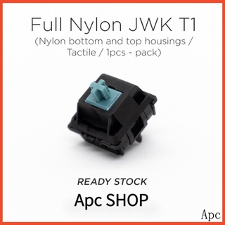 [Apc] Jwk สวิทช์ไนล่อนสีดํา (Full Nylon) สําหรับคีย์บอร์ด 5-Pin Housing Pom Stem 42 กรัม 58.5 กรัม