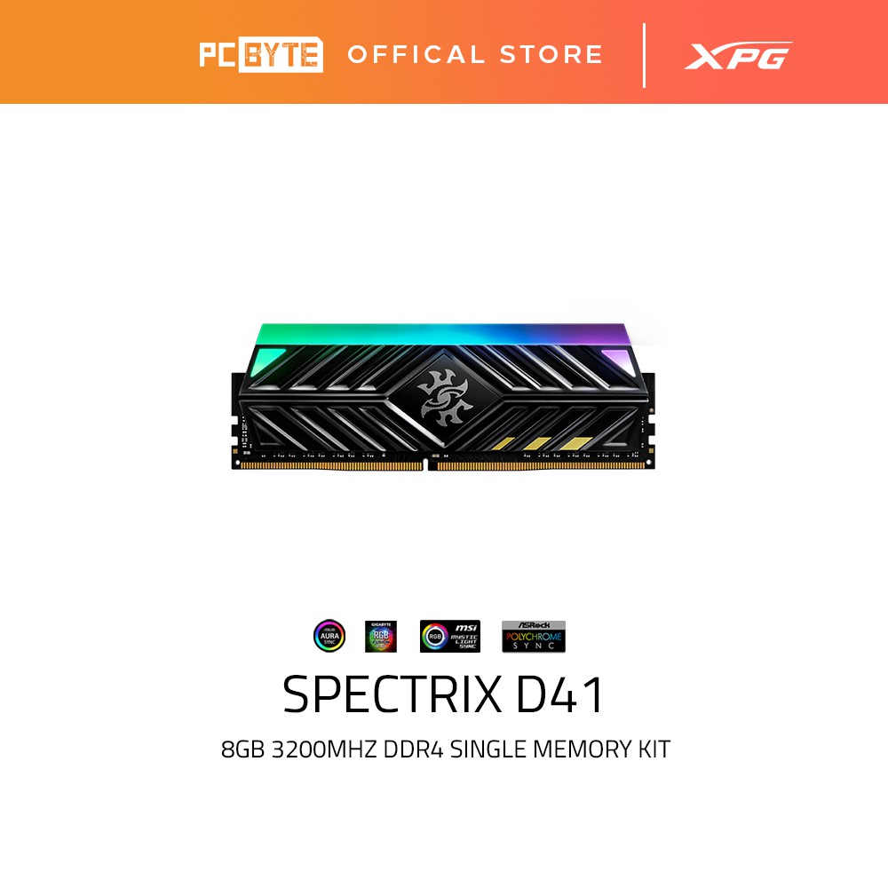 Adata XPG Spectrix D41 RGB 8GB DDR4 แรมหน่วยความจําเดสก์ท็อปเดี่ยว ...