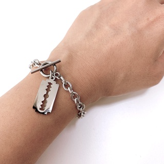 🇰🇷byyum🇰🇷Handmade products in Korea [A razor pendant surgical steel Bracelet]