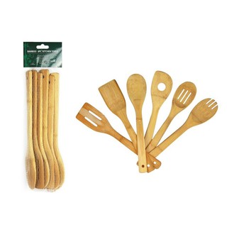 ชุดอุปกรณ์ครัวไม้ไผ่ 12 นิ้ว, 6 ชิ้น/ชุด Color Kit รุ่น Kitchen tools (Bamboo)