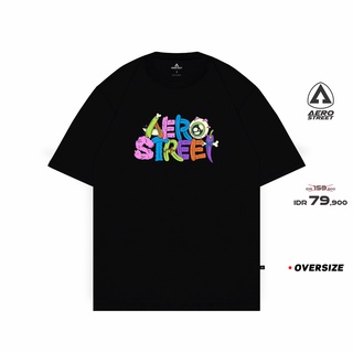 Aerostreet เสื้อยืด สีดํา โอเวอร์ไซซ์ FADAAS-5XL