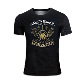 2018 ขายดี เสื้อยืดลําลอง แขนสั้น พิมพ์ลาย PUBG Winner Winner Chicken Dinner เหมาะกับการเล่นฟิตเนส