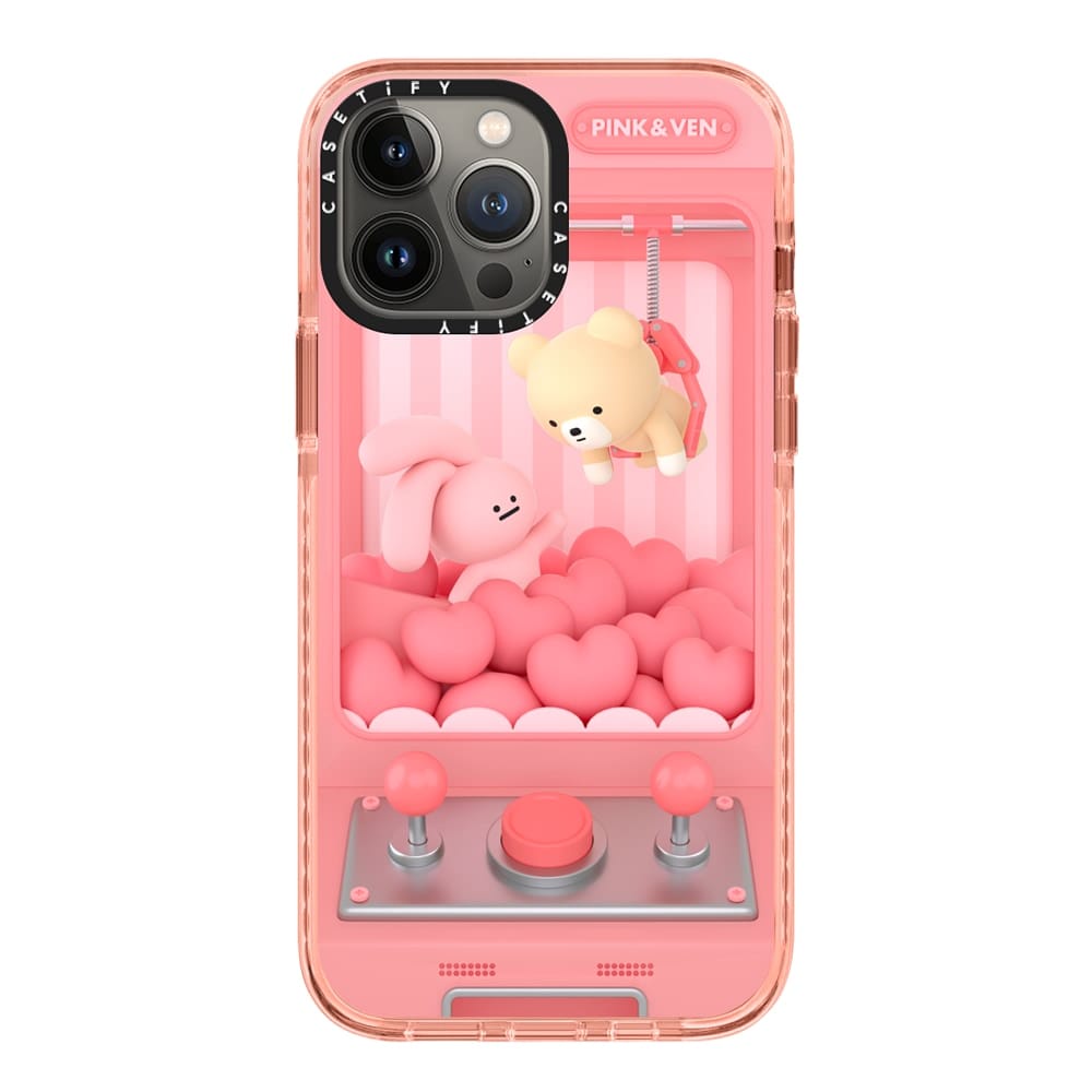 casetify-pink-amp-ven-love-catcher-13-pro-max-impact-case-สี-sheer-peach-13pmสินค้าพรีออเดอร์