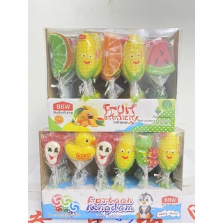 อมยิ้มผลไม้รวม/สัตว์รวม(Assorted Lollipops) 1 กล่อง บรรจุ 30 ชิ้น