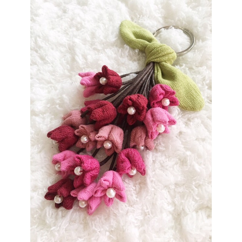 พวงกุญแจ-ดอกแก้ว-ดอกไม้ผ้า-handmade