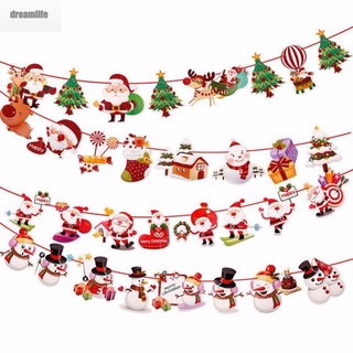 【DREAMLIFE】Merry Christmas/Banner Bunting Garland Hanging Flag XMAS Party Decoration/Acce/