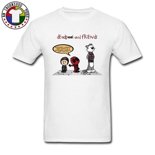 [S-5XL] ใหม่ เสื้อยืดลําลอง ผ้าฝ้าย 100% พิมพ์ลายการ์ตูนซุปเปอร์ฮีโร่ Deadpool &amp; Friends Quotes แฟชั่น สําหรับเด็กผู้ชาย