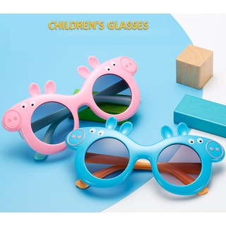 Childrens glasses แว่นตากันแดดแฟชั่น ลายการ์ตูน Peppa Pig ป้องกันรังสีอัลตราไวโอเลต UV400 KS03 สําหรับเด็กผู้ชาย ผู้หญิง