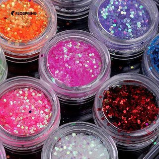 12 สี UV เจลอะคริลิ DIY ตกแต่ง Glitter เล็บอาร์ตชุดแป้งค็อกเทล