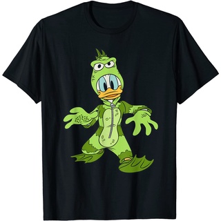 ROUND คอลูกเรือเสื้อยืด ผ้าฝ้าย พิมพ์ลายการ์ตูนดิสนีย์ Donald Duck Monster เครื่องแต่งกายฮาโลวีน-4XL