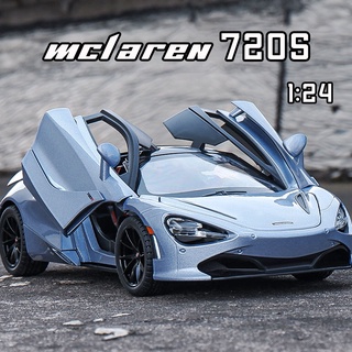 โมเดลรถยนต์ สเกล 1:24 Mclaren 720S แบบโลหะ ของเล่น ของขวัญวันเกิด สําหรับเด็กผู้ชาย