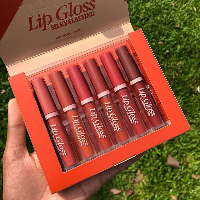 แท้-ส่งไว-heng-fang-no-h7029-lip-gloss-silky-amp-lasting-เซตลิปจุ่มเนื้อกำมะหยี่-6-สี