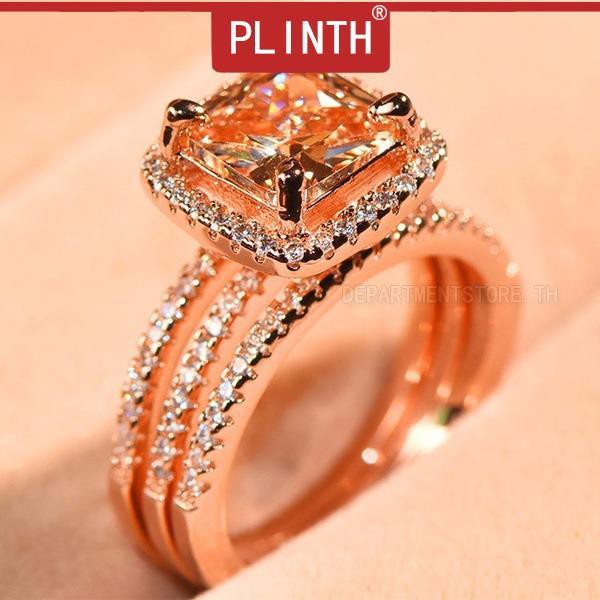 plinth-แหวนเงินแท้-925-ชุดกุหลาบหมั้นเพชรเจ้าหญิงแฟชั่นอย่างเต็มรูปแบบ613