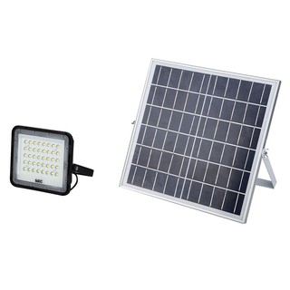 ไฟสปอทไลท์ภายนอก สปอตไลท์ SOLAR BEC WOODY 60 วัตต์ DAYLIGHT MODERN สีดำ โคมไฟภายนอก โคมไฟ หลอดไฟ SOLAR FLOODLIGHT BEC WO