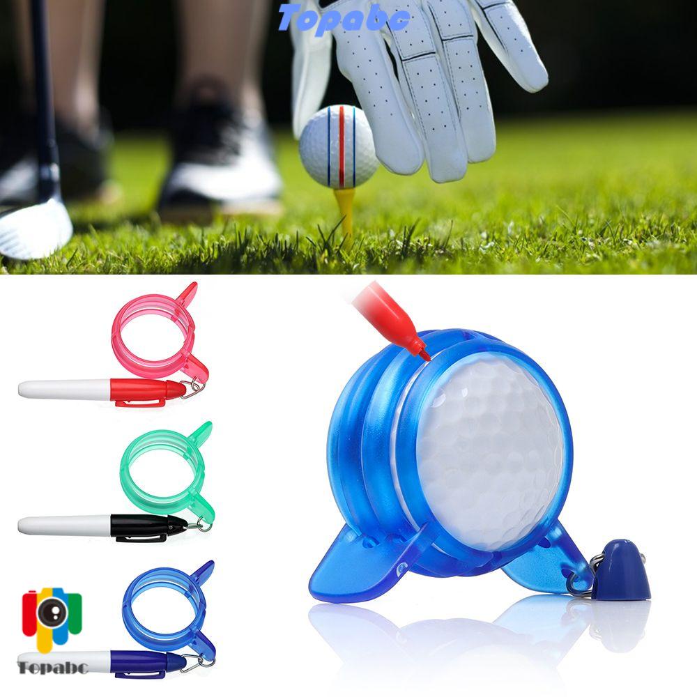 ภาพหน้าปกสินค้าTOP 1 Set 360 Degree Mark Clip 3 Colors Plastic Marker Line Golf Ball Liner Circle Sport Template Alignment Outdoor with Pen Drawer Aids/Multicolor