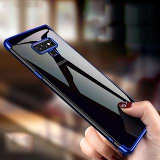 Samsung Galaxy Note 10 10Plus 9 8 20 20Ultra S10Plus S9 หรูหรา บางเฉียบ บาง ใส อ่อนนุ่ม TPU การชุบ โปร่งใส เคสโทรศัพท์มือถือ Case