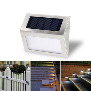 3LED Stainless Steel Solar Garden Light Lamps For Outdoor Illuminates Stairs Paths Deck Patio LED Solar Power Street