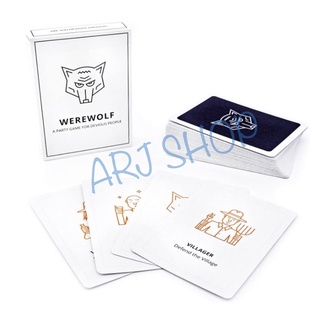 บอร์ดเกมหมาป่า แบบกล่องขาว (ภาษาอังกฤษ) เหมือนในแอพเกม ในมือถือ A party game for devious people - Werewolf Board game