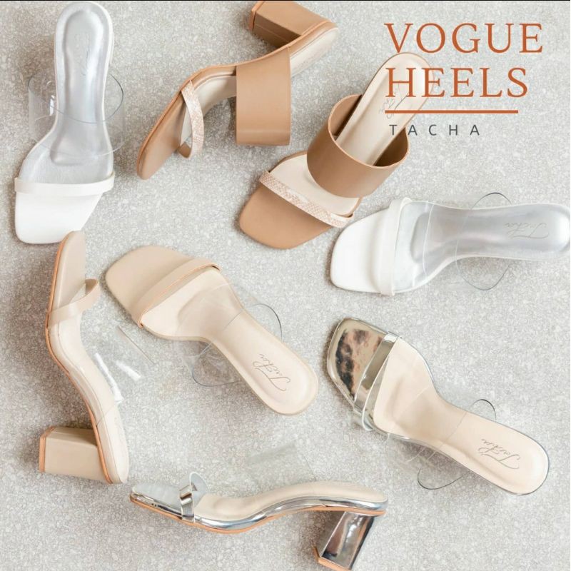 รูปภาพสินค้าแรกของTACHA Vogue heels รวมสี รองเท้าส้นสูงแบบสวม