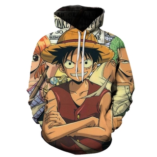 ภาพหน้าปกสินค้าONE PIECE เสื้อกันหนาวมีฮู้ดพิมพ์ลายการ์ตูนวันพีช 3 D สําหรับผู้ชาย ที่เกี่ยวข้อง