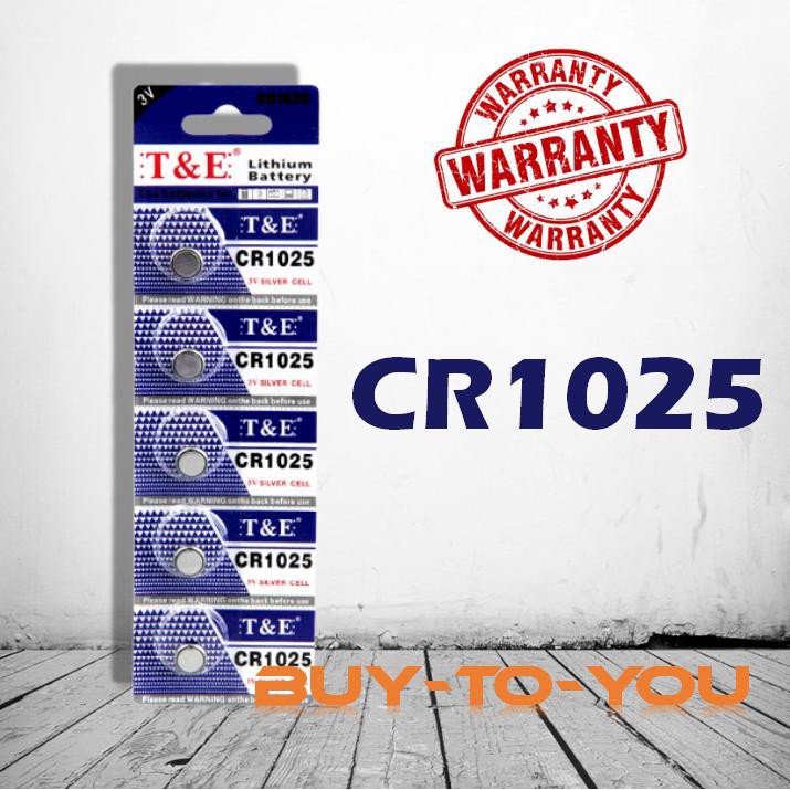 CR1025 ถ่านกระดุม T&E รุ่น CR1025 3V Lithium Battery พร้อมส่ง (1 Pack