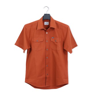 Bovy Orange Shirt - เสื้อเชิ้ตแขนสั้นสีส้ม รุ่นBA-3596-RD09