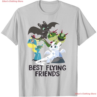 ROUNDคอลูกเรือNeckEdens Clothing Store Cartoon Unisex How To Train Your Dragon 3 Hidden World Best Friends T-Shirt เสื้