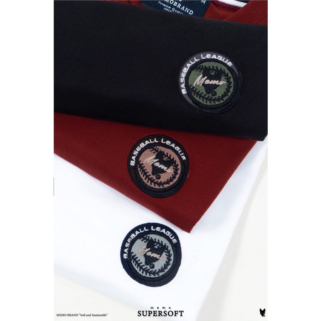 memo-ลดทันที-25-ใส่โค้ด-9memolm-รุ่น-baseball-league-ผู้ชาย-memo-supersoft-guys-งานปักเล็ก