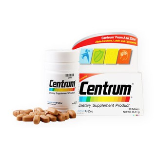 ภาพขนาดย่อของภาพหน้าปกสินค้าCentrum Dietary Supplement เซนทรัม 30,90 เม็ด (1 กล่อง สูตรใหม่) วิตามินและเกลือแร่รวมที่จำเป็น 22 ชนิด จากร้าน pawinshop บน Shopee ภาพที่ 6