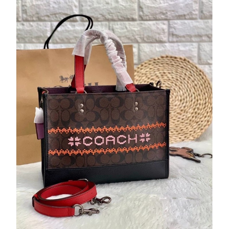 COACH DEMPSEY CARRYALL IN SIGNATURE CANVAS WITH FAIR ISLE GRAPHIC