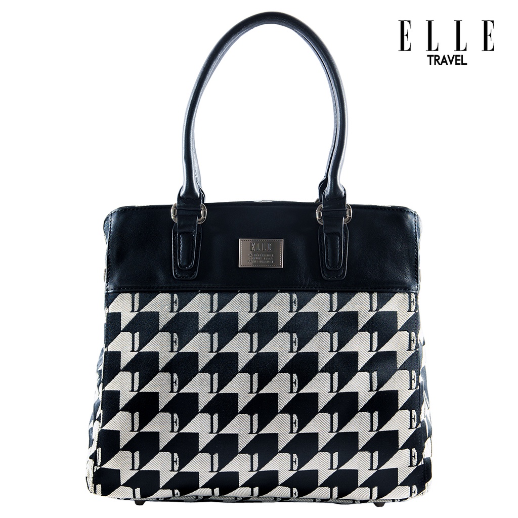 elle-travel-dido-collection-vertical-womans-tote-travel-bag-houndstooth-jacquard-and-leather-82340